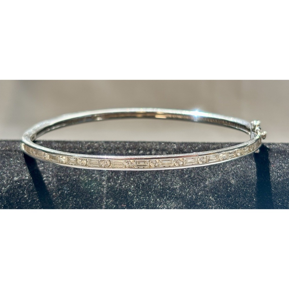 Sterling Silver & CZ QVC Ephinany Bangle Bracelet - Picture 2 of 14